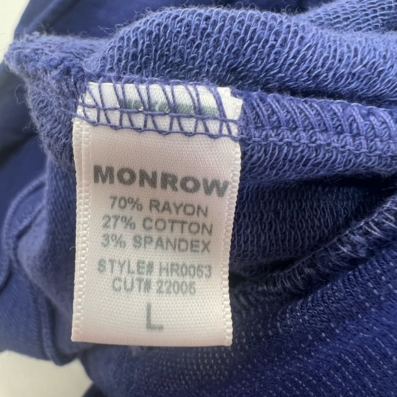 MONROW Knit Casual Overalls in Blue New With Tags Size Large Jumpsuit - Picture 9 of 13